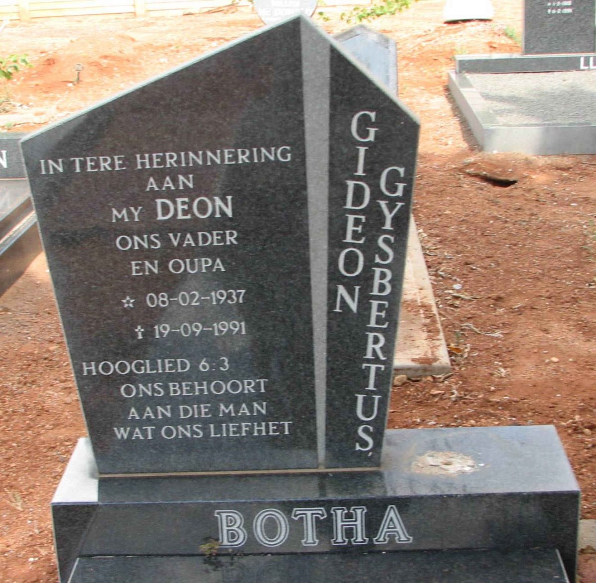 BOTHA Gideon Gysbertus 1937-1991