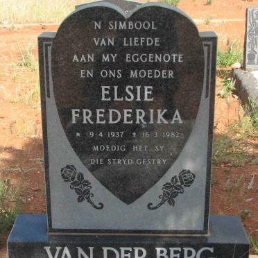BERG Elsie Frederika, van der 1937-1982