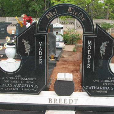 BREEDT Lukas Augustinus 1929-1992 &amp; Catharina Susanna P. 1935-