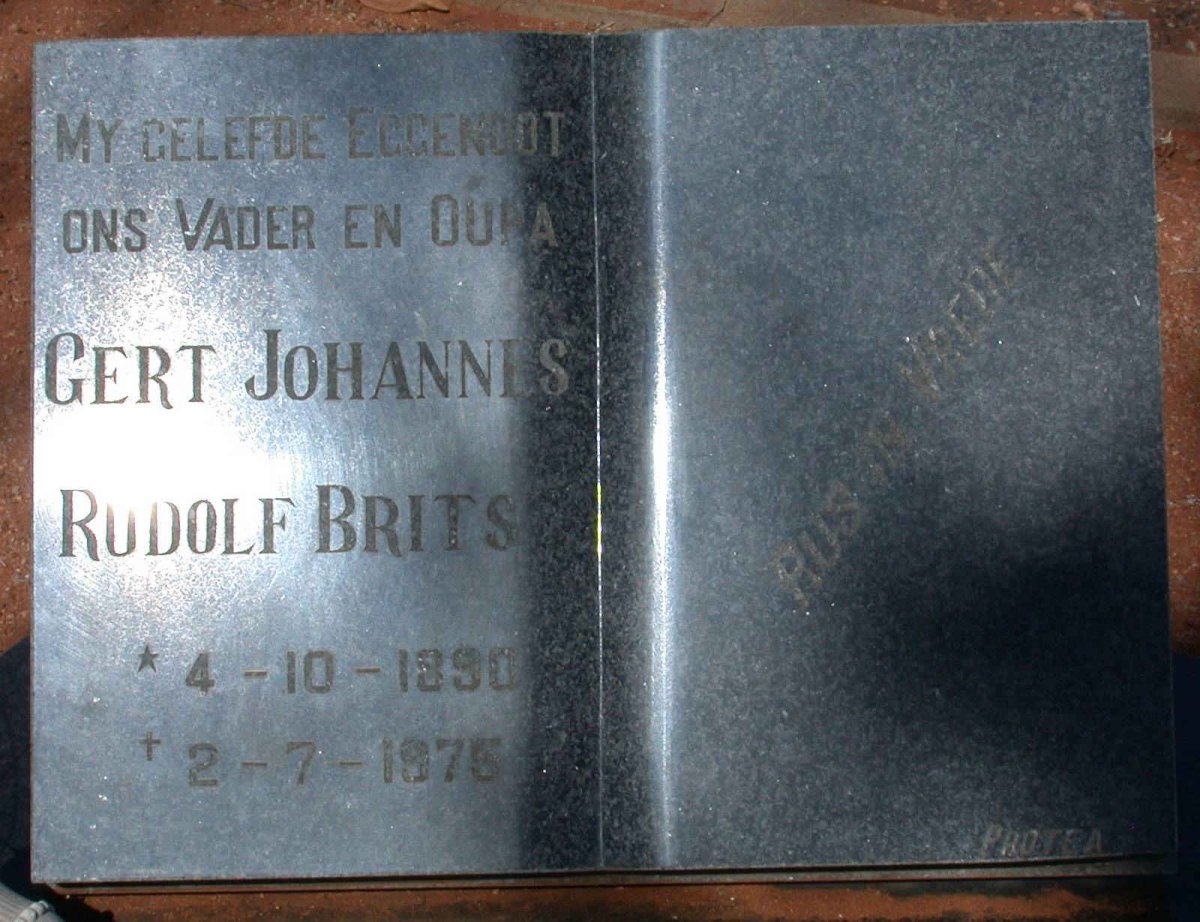 BRITS Gert Johannes Rudolf 1890-1975