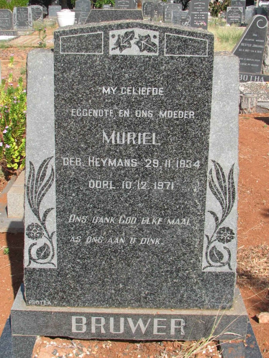 BRUWER Muriel nee HEYMANS 1934-1971
