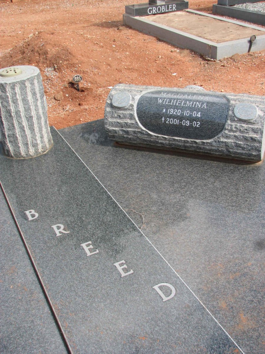 BREED Magdalena Wilhelmina 1920-2001