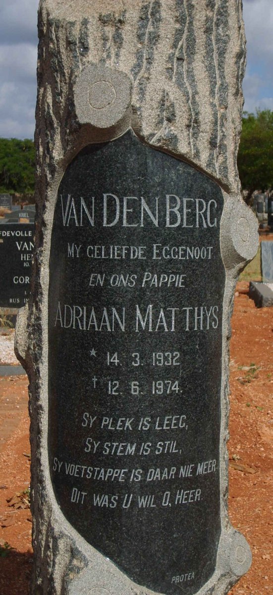 BERG Adriaan Matthys, van den 1932-1974