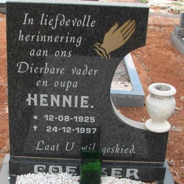 COETZER Hennie 1925-1997
