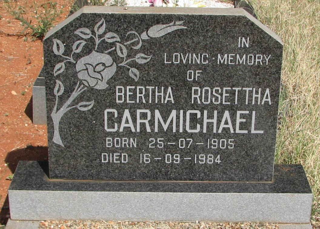 CARMICHAEL Bertha Rosettha 1905-1984