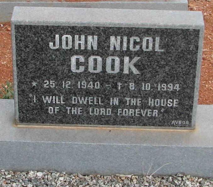 COOK John Nicol 1940-1994