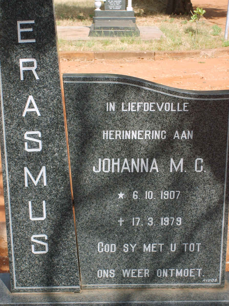 ERASMUS Johanna M.C. 1907-1979