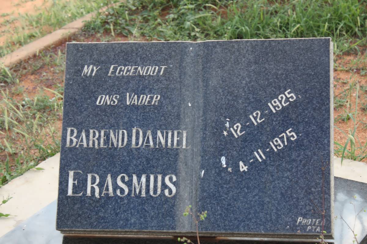 ERASMUS Barend Daniel 1925-1975
