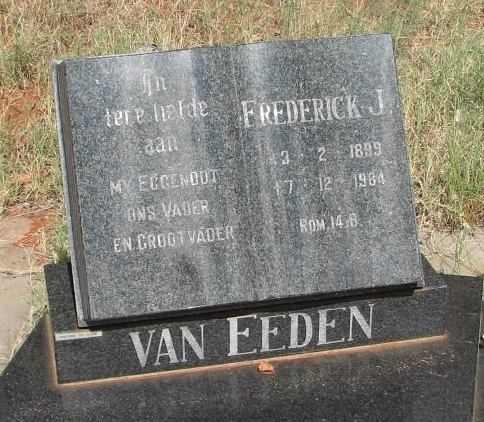 EEDEN Frederick J., van 1899-1964