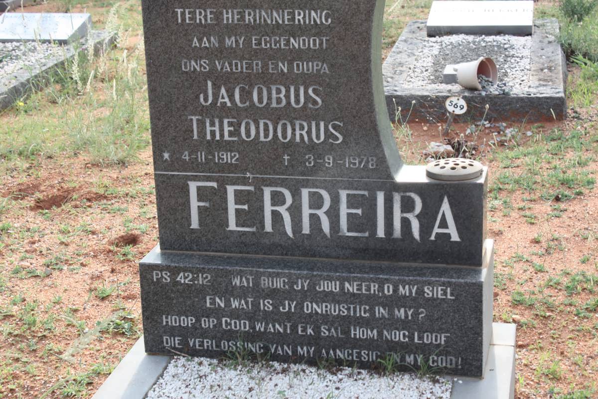 FERREIRA Jacobus Theodorus 1912-1978