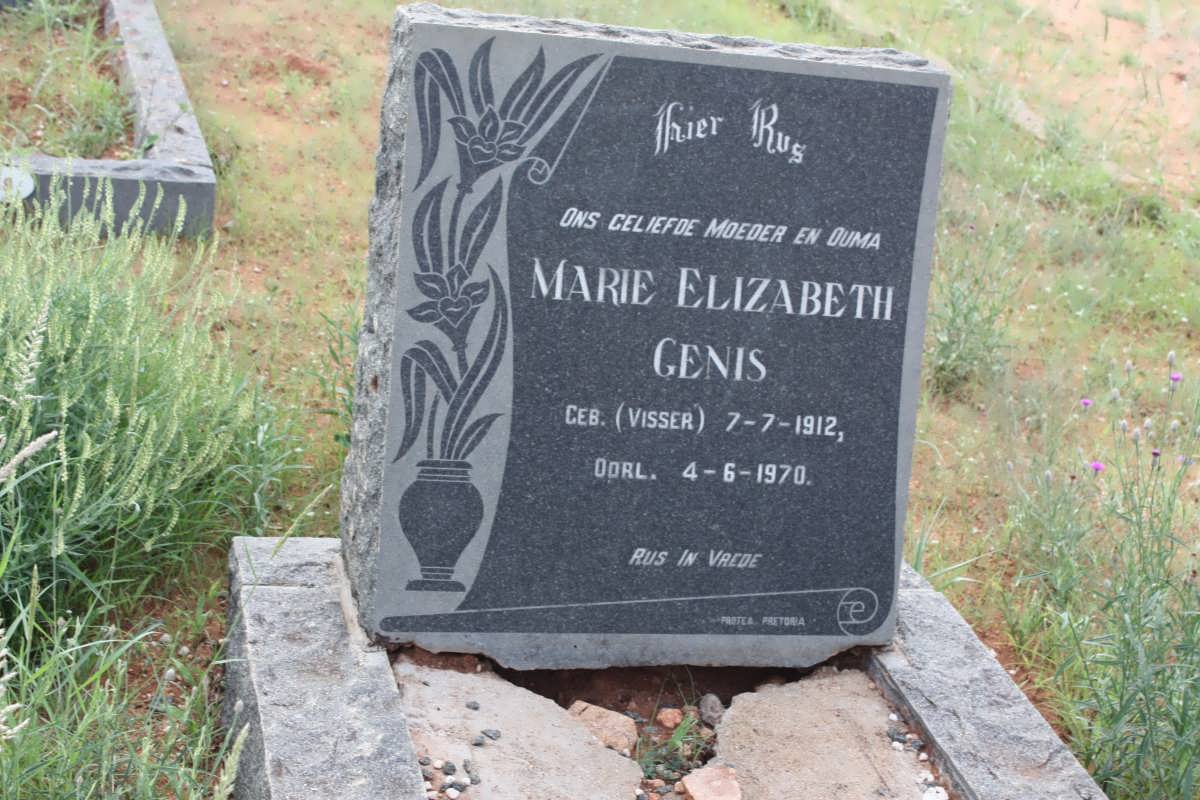 GENIS Marie Elizabeth nee VISSER 1912-1970