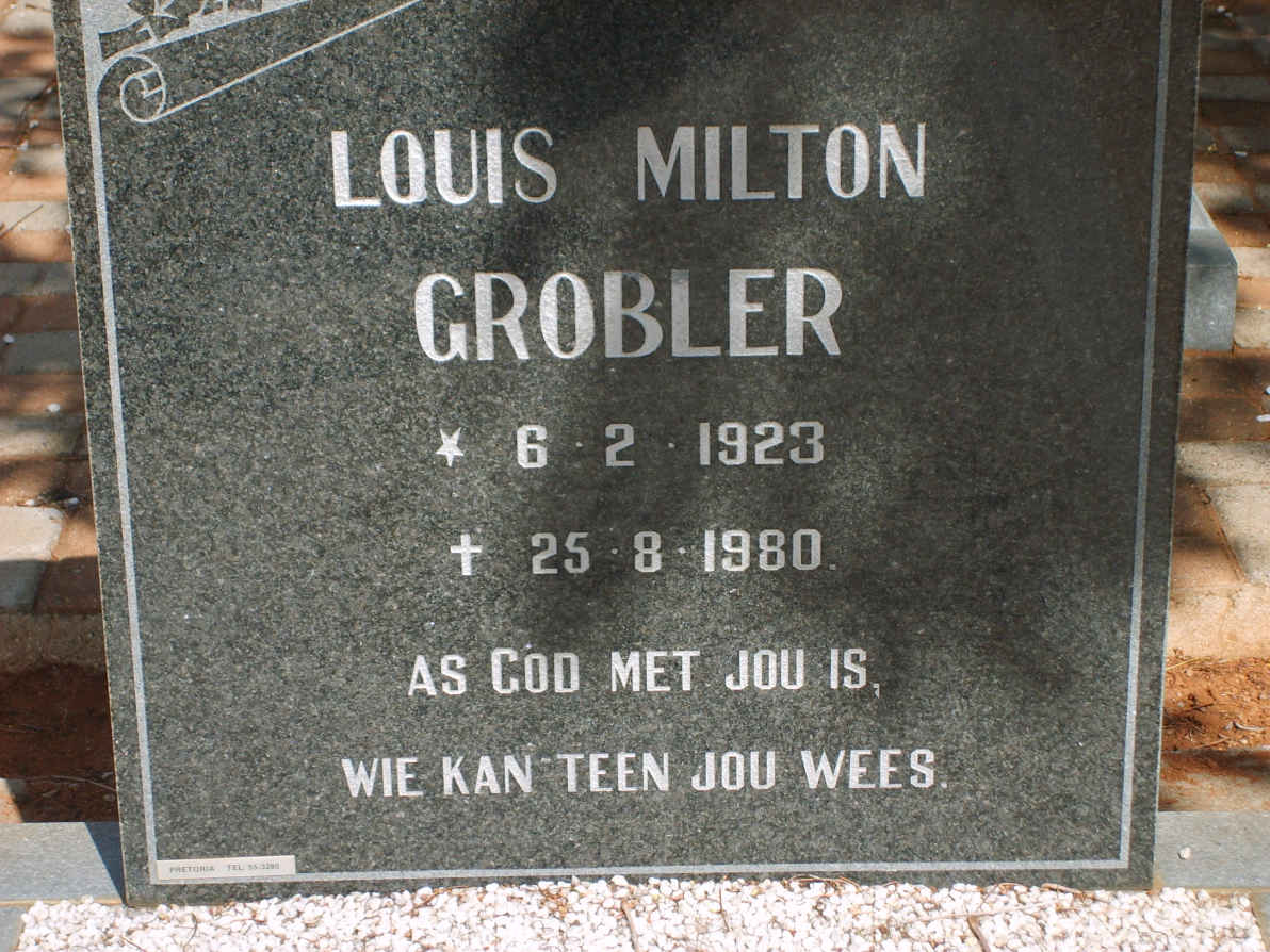 GROBLER Louis Milton 1923-1980