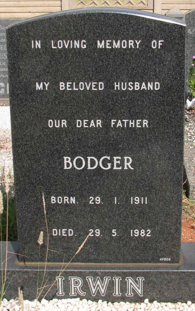 IRWIN Bodger 1911-1982