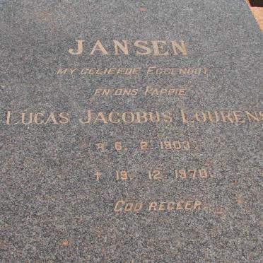 JANSEN Lucas Jacobus Lourens 1903-1970