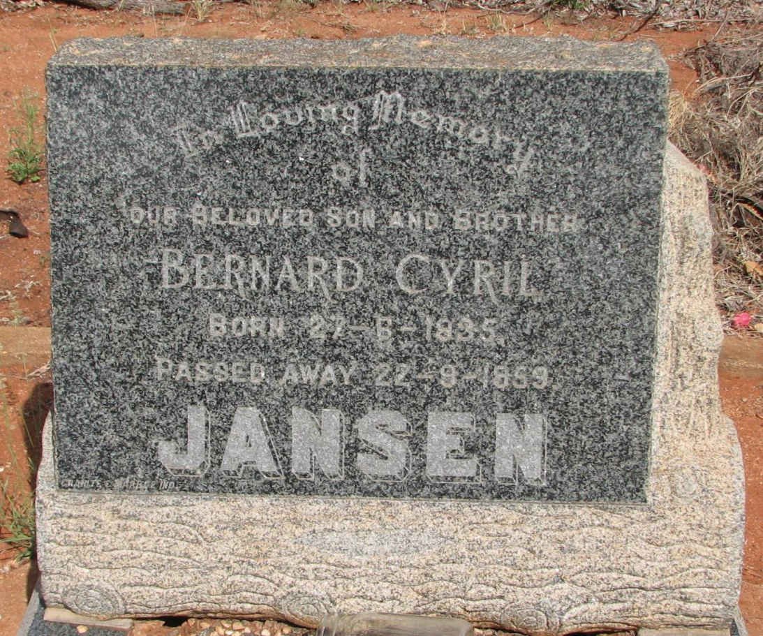 JANSEN Bernard Cyril 1935-1859
