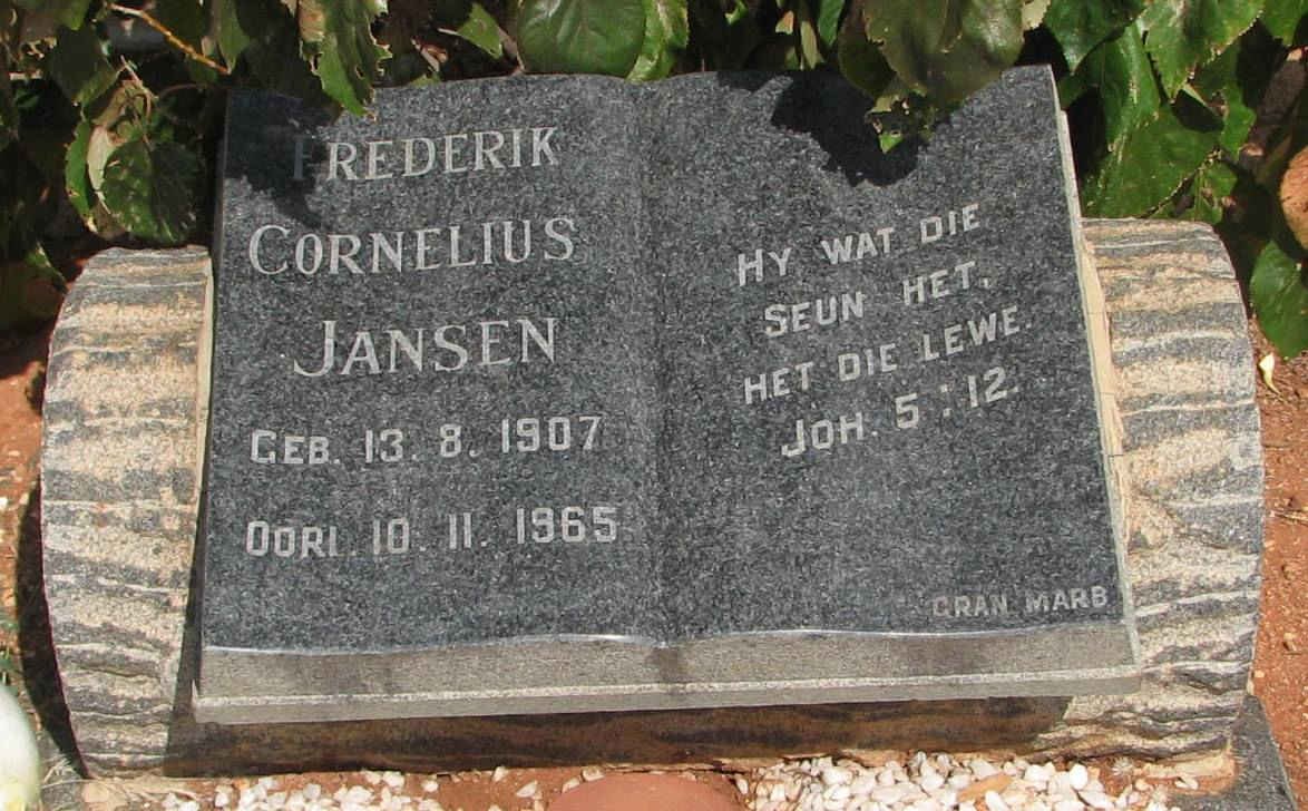 JANSEN Frederik Cornelius 1907-1965
