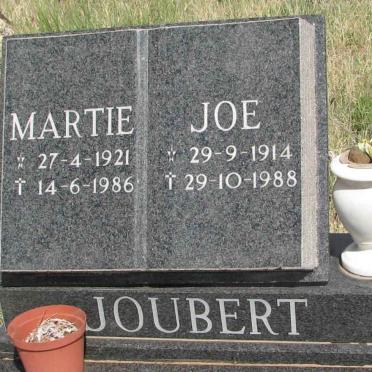JOUBERT Joe 1914-1988 &amp; Martie 1921-1986