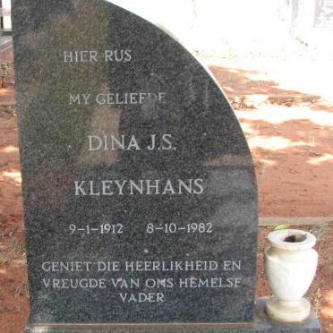 KLEYNHANS Dina J.S. 1912-1982