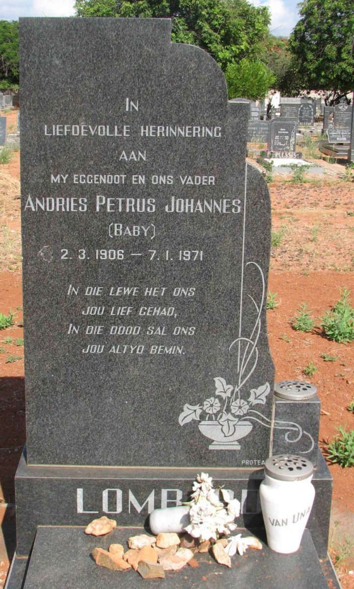 LOMBARD Andries Petrus Johannes 1906-1971