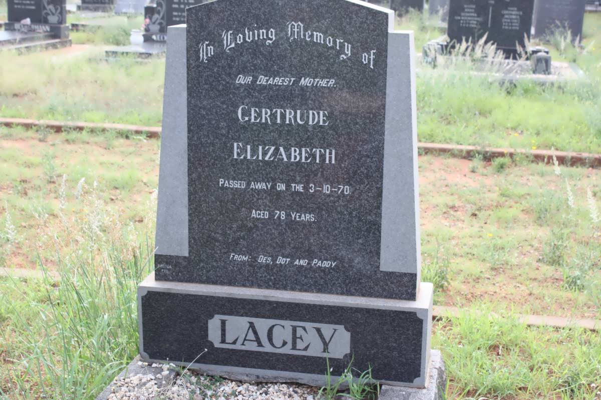 LACEY Gertrude Elizabeth -1970