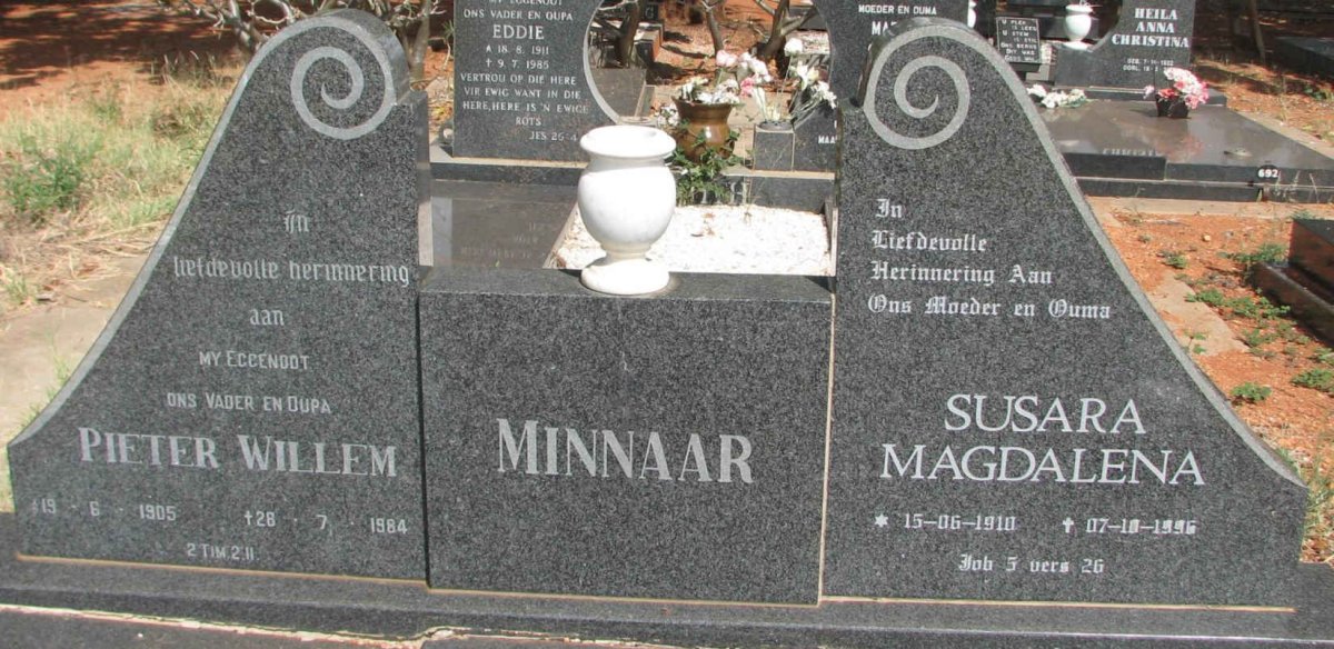 MINNAAR Pieter Willem 1905-1984 &amp; Susara Magdalena 1910-1996