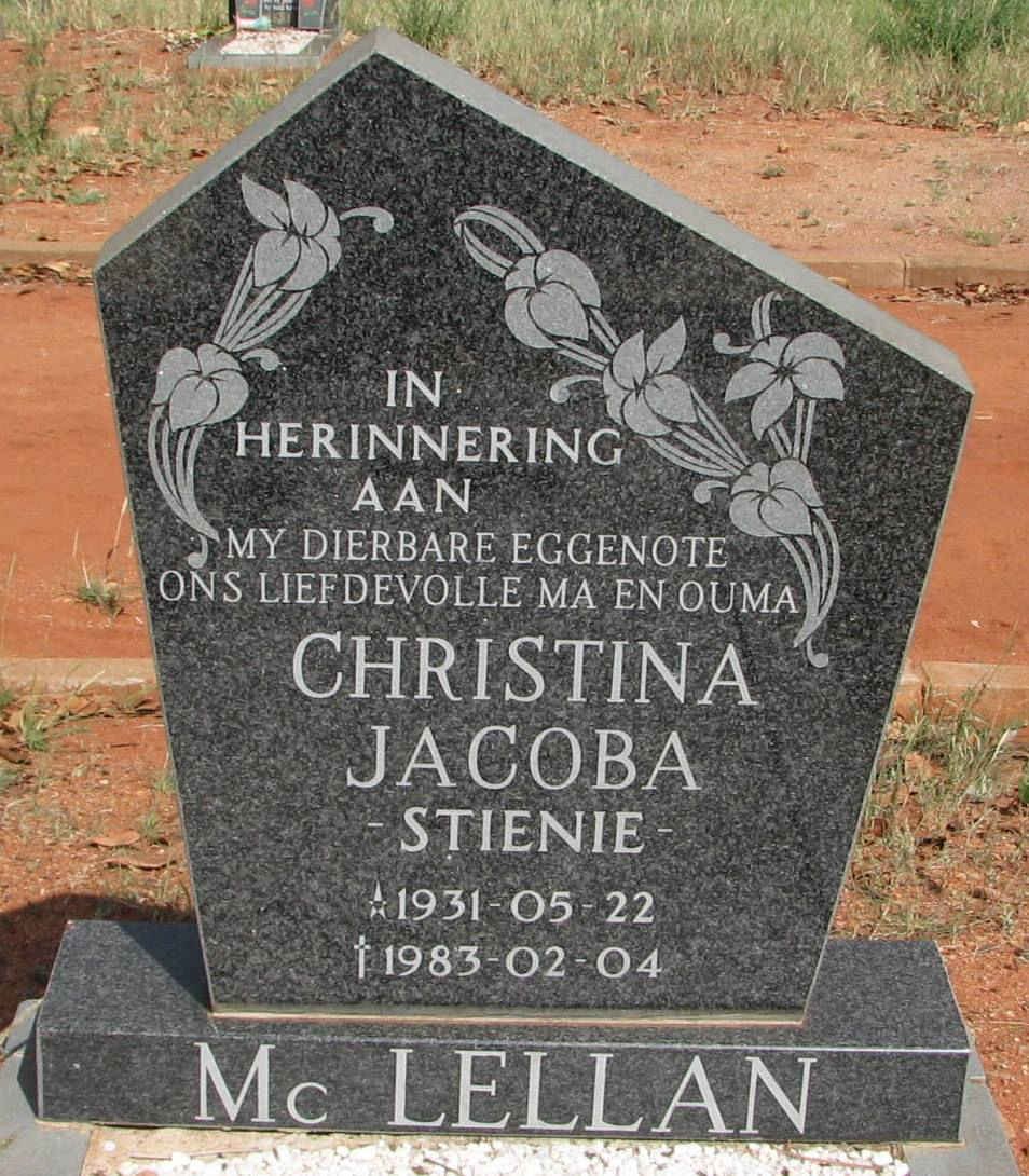 McLELLAN Christina Jacoba 1931-1983