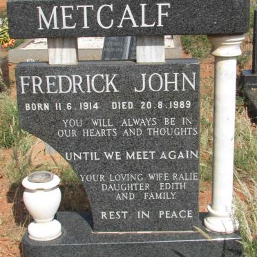 METCALF Fredrick John 1914-1989
