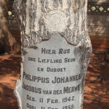 MERWE Phillipus Johannes Jacobus, van der 1942-1959