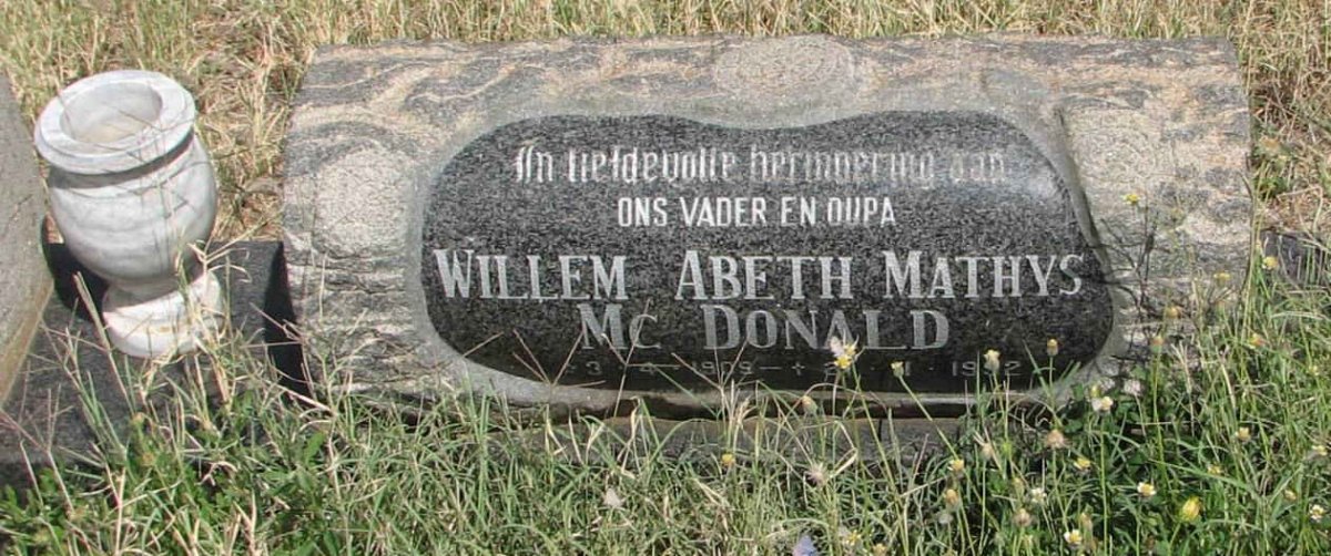McDONALD Willem Abeth Mathys 1909-1992