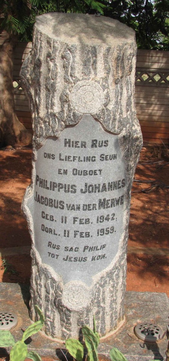 MERWE Phillipus Johannes Jacobus, van der 1942-1959
