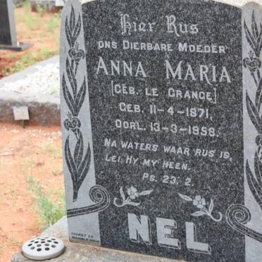 NEL Anna Maria nee LA GRANGE 1871-1958
