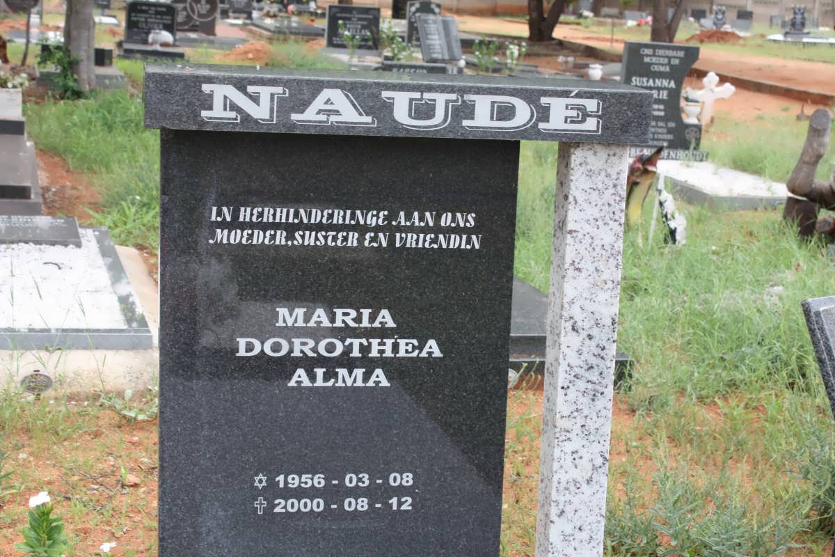 NAUDÈ Maria Dorothea Alma 1956-2000
