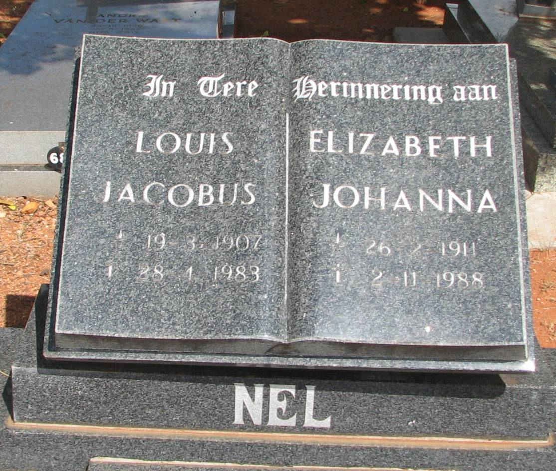 NEL Louis Jacobus 1907-1983 &amp; Elizabeth Johanna 1911-1988