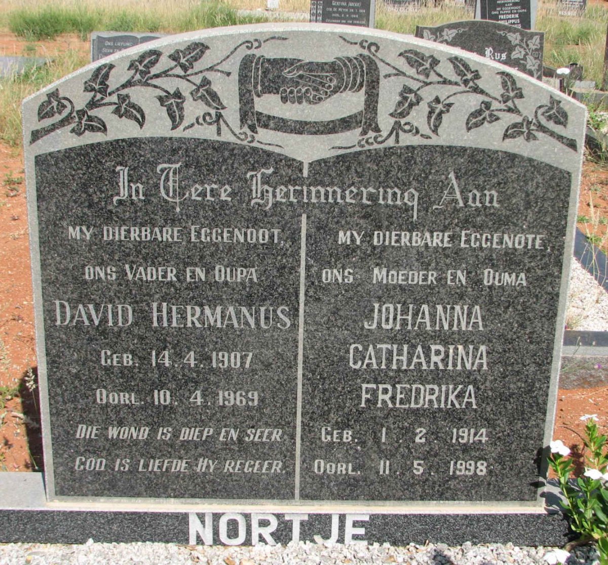 NORTJE David Hermanus 1907-1969 &amp; Johanna Catharina Fredrika 1914-1998