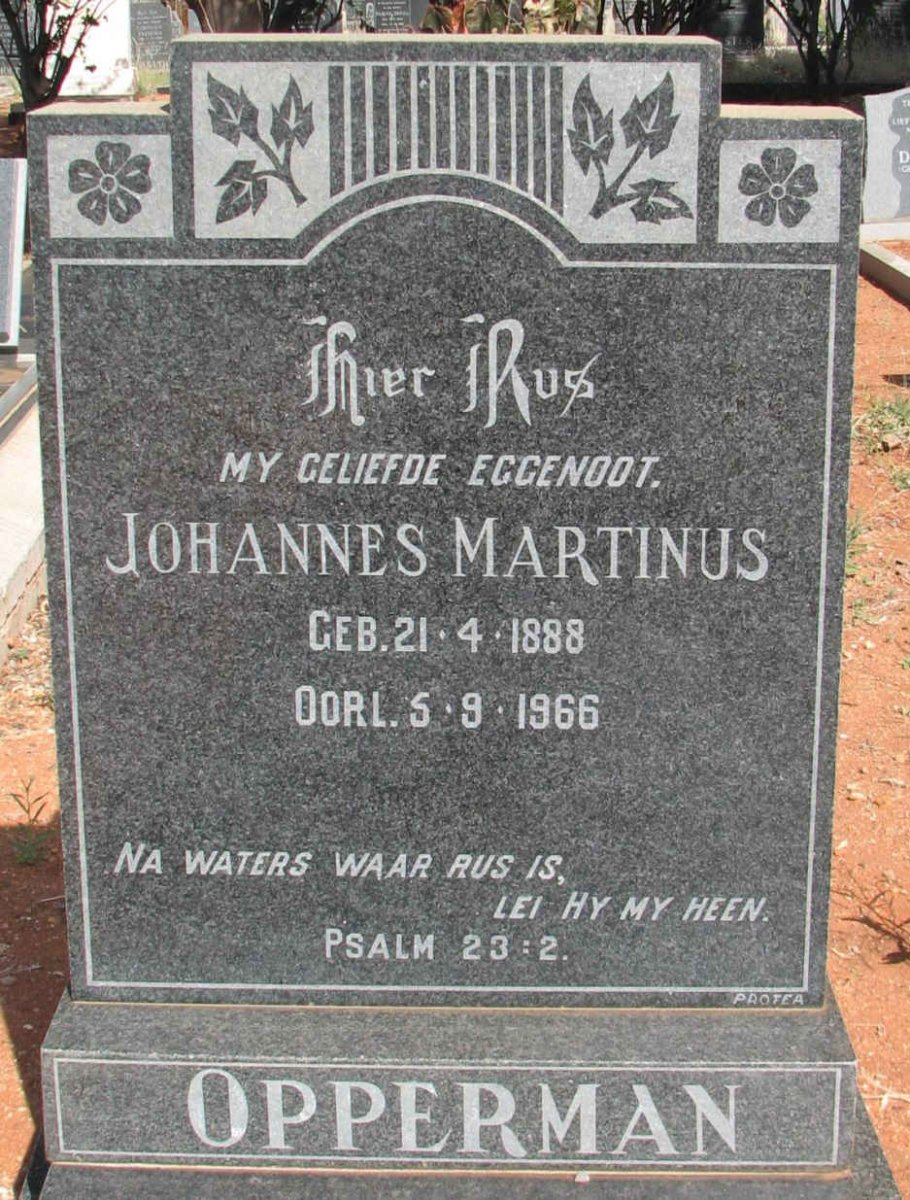 OPPERMAN Johannes Martinus 1888-1966