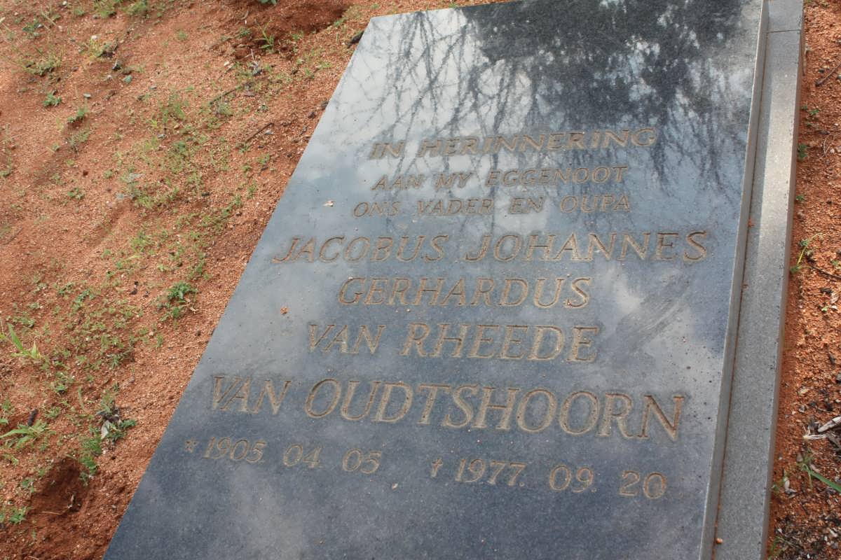 OUDTSHOORN Jacobus Johannes Gerhardus van Rheede, van 1905-1977