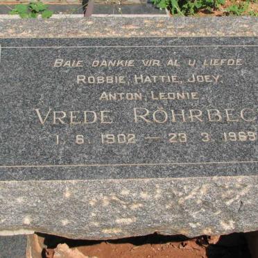 ROHRBECK Vrede 1902-1969
