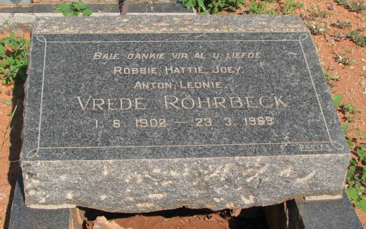 ROHRBECK Vrede 1902-1969