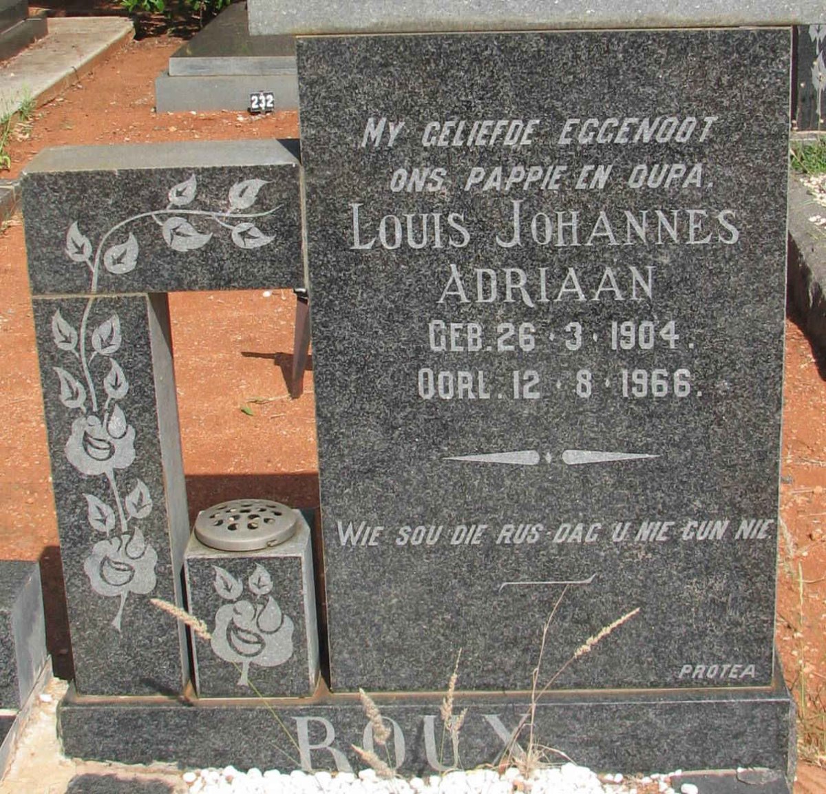 ROUX  Louis Johannes Adriaan 1904-1966