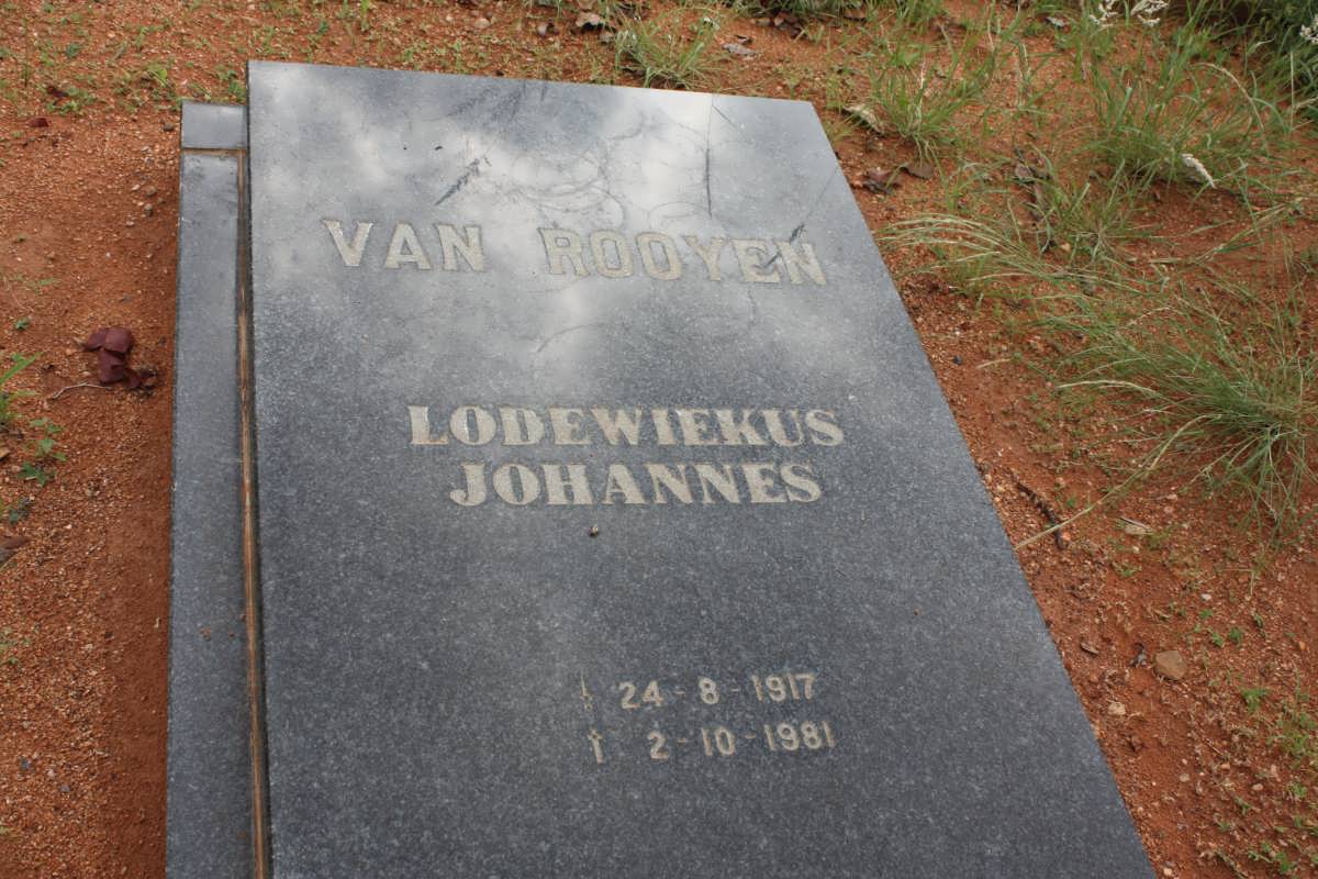 ROOYEN Lodewiekus Johannes, van 1917-1981