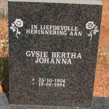 SWART Gysie Bertha Johanna 1906-1994