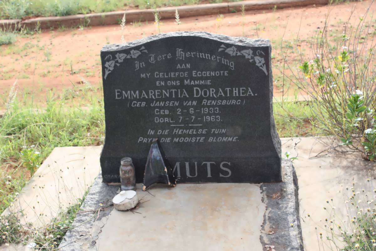 SMUTS Emmarentia Dorathea nee JANSEN VAN RENSBURG 1933-1963