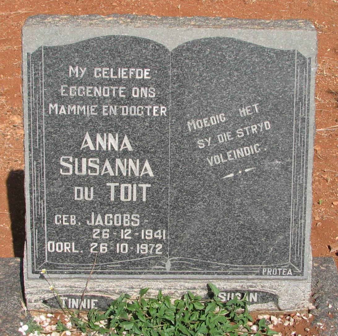 TOIT Anna Susanna, du nee JACOBS 1941-1972