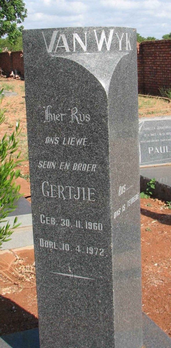 WYK Gertjie, van 1960-1972