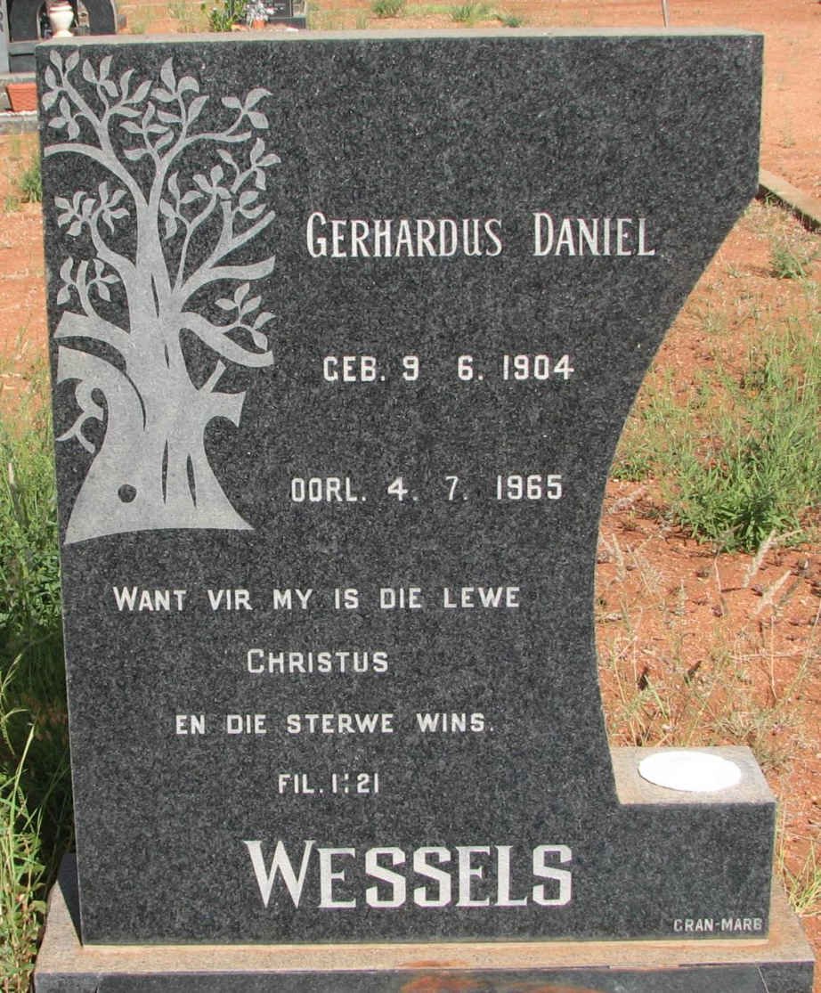 WESSELS Gerhardus Daniel 1904-1965