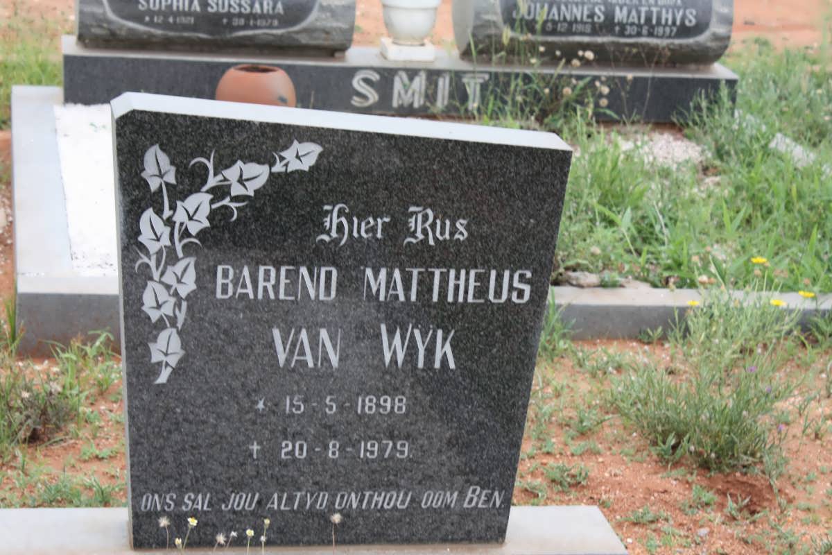 WYK Barend Mattheus, van 1898-1979