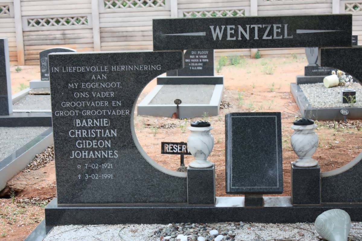 WENTZEL Christian Gideon Johannes 1921-1991