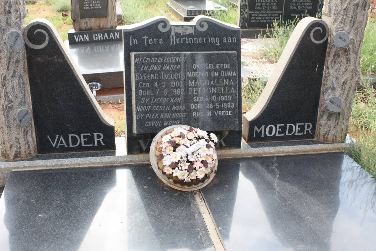 WYK Barend Jacobus, van 1900-1962 &amp; Magdalena Petronella 1909-1993