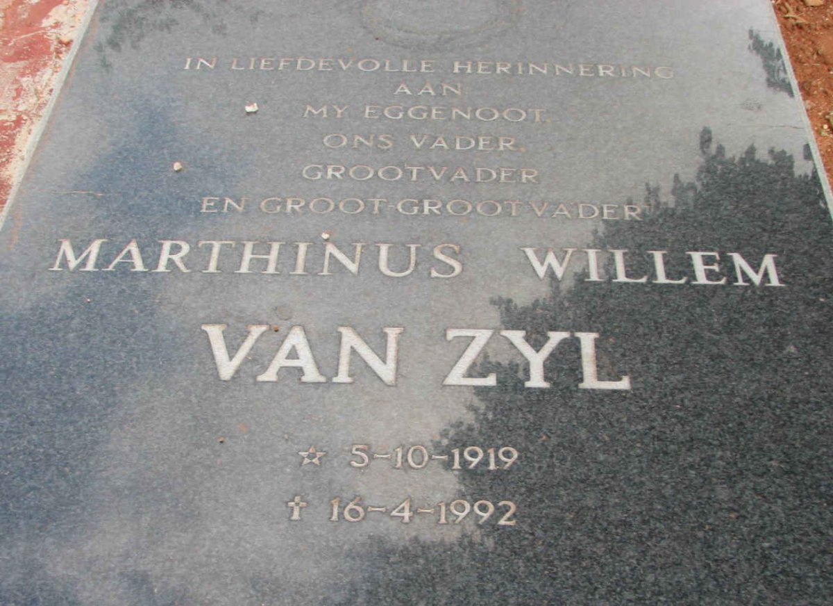 ZYL Marthinus Willem 1919-1992