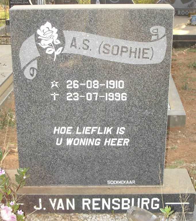 RENSBURG A.S., J. van 1910-1996